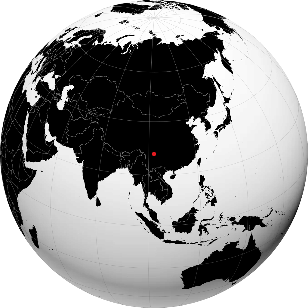 Xichang auf dem Globus