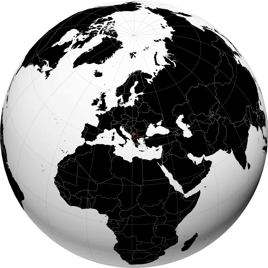 Kosovo auf dem Globus