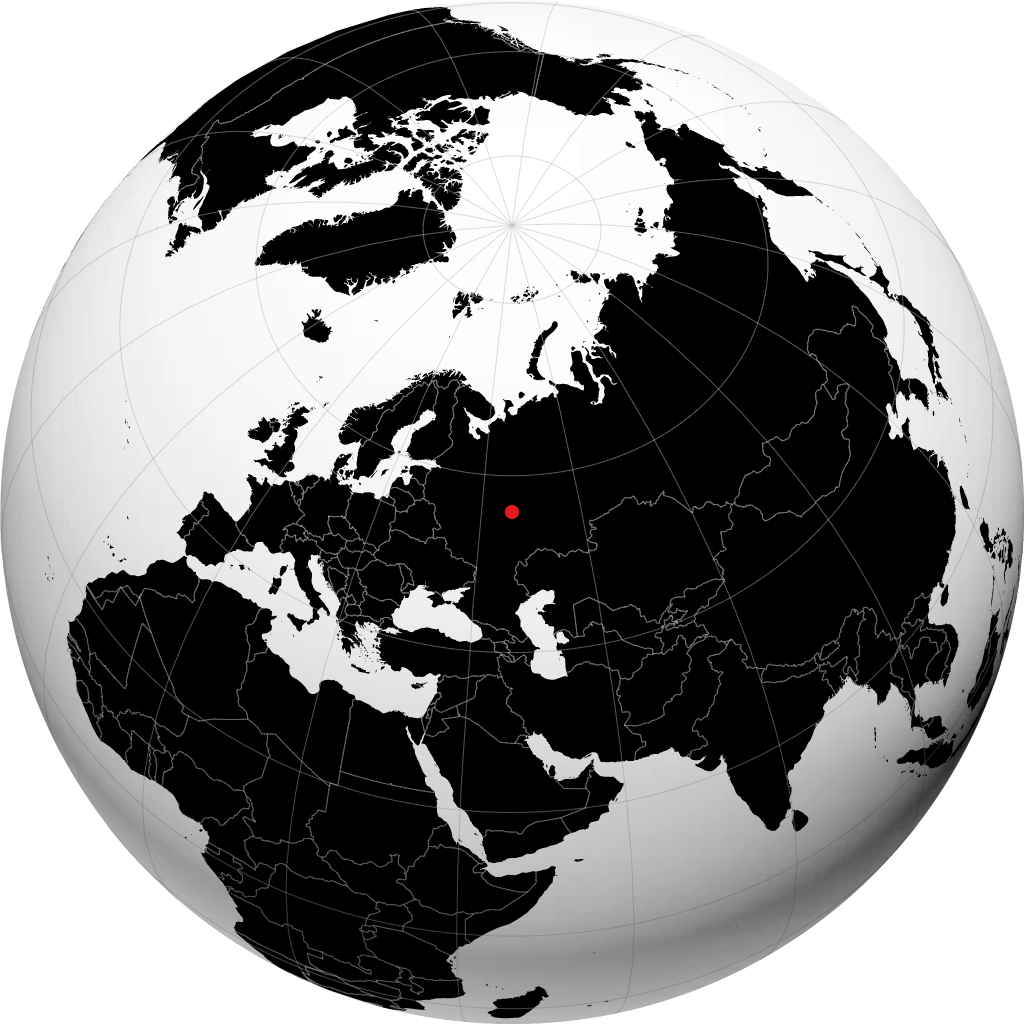 Yadrin auf dem Globus