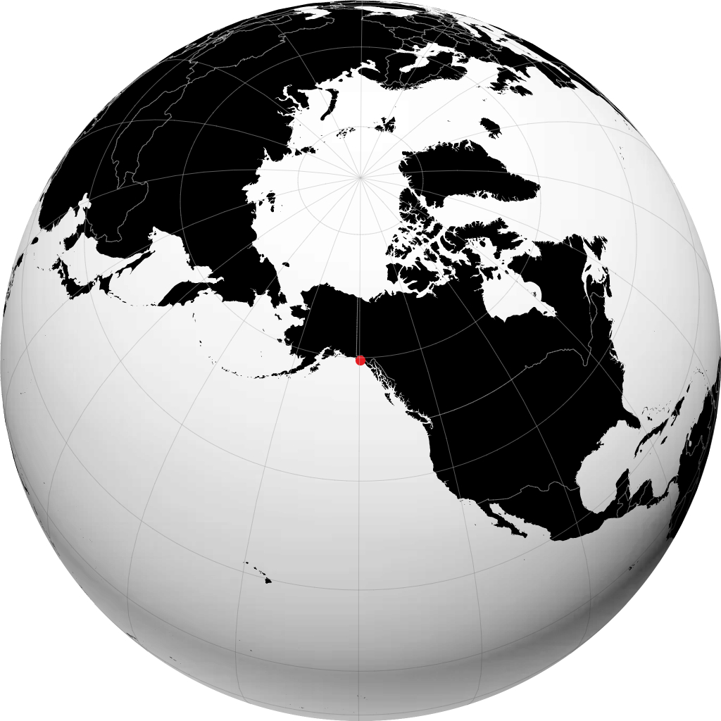 Yakutat auf dem Globus