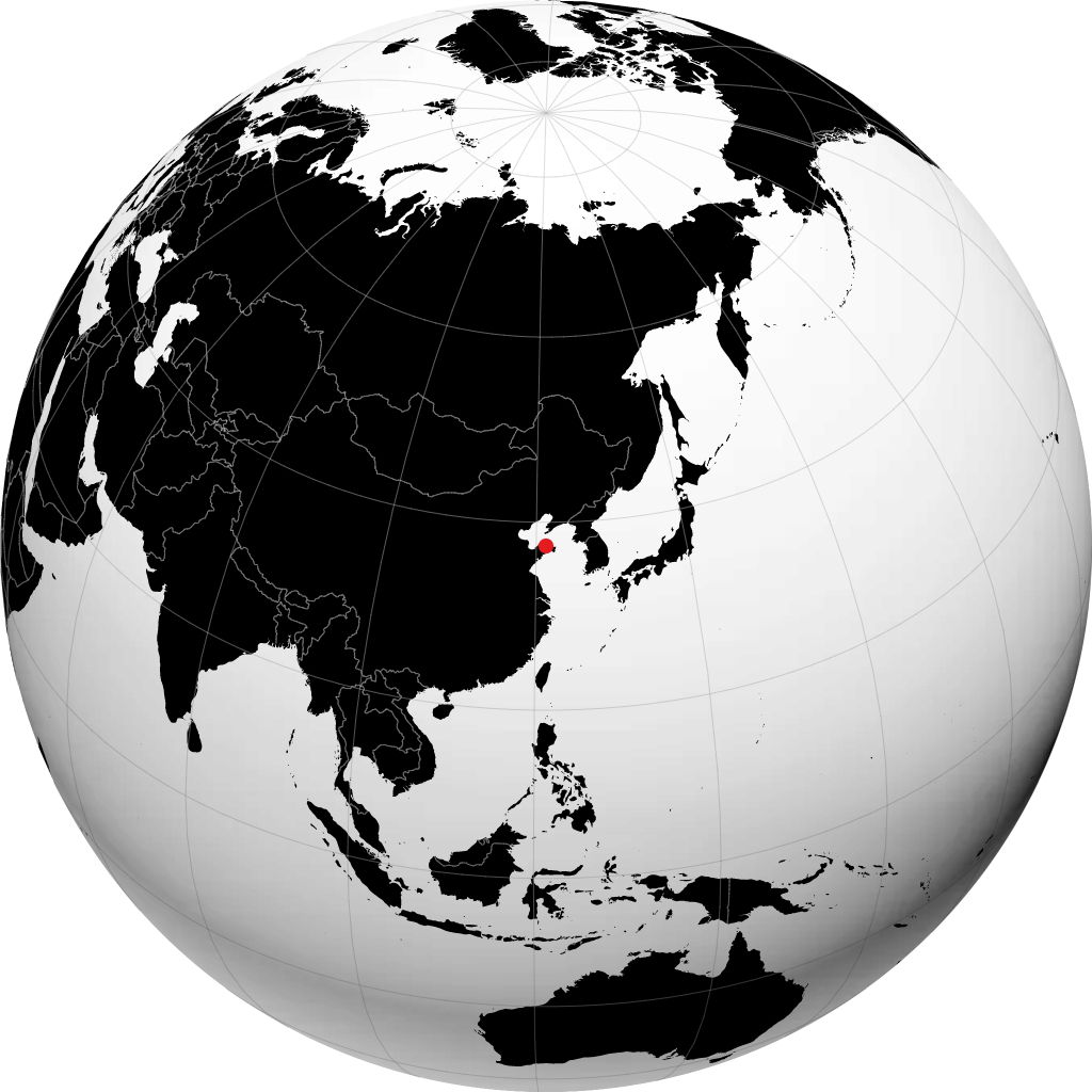 Yantai auf dem Globus
