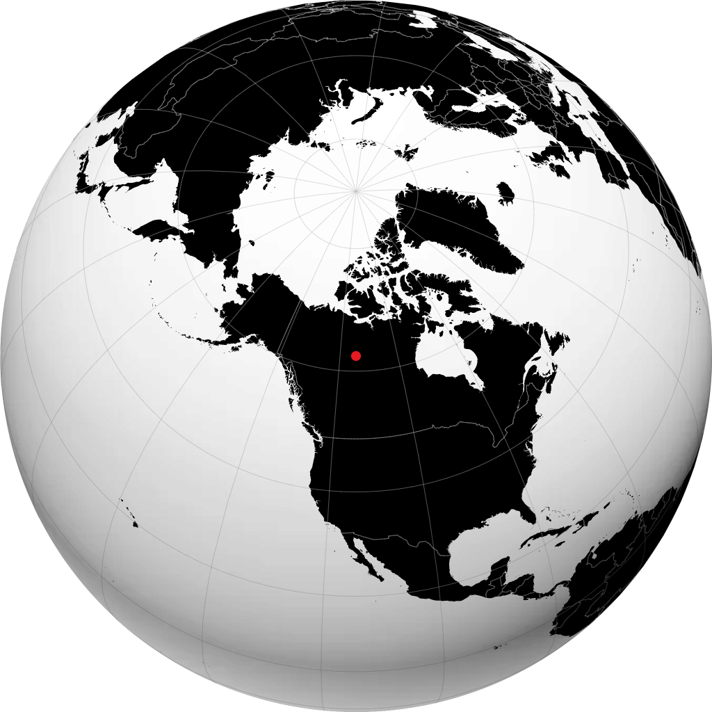 Yellowknife auf dem Globus