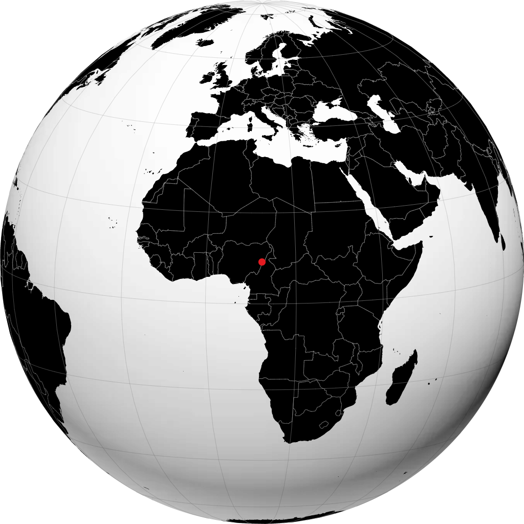 Yola auf dem Globus