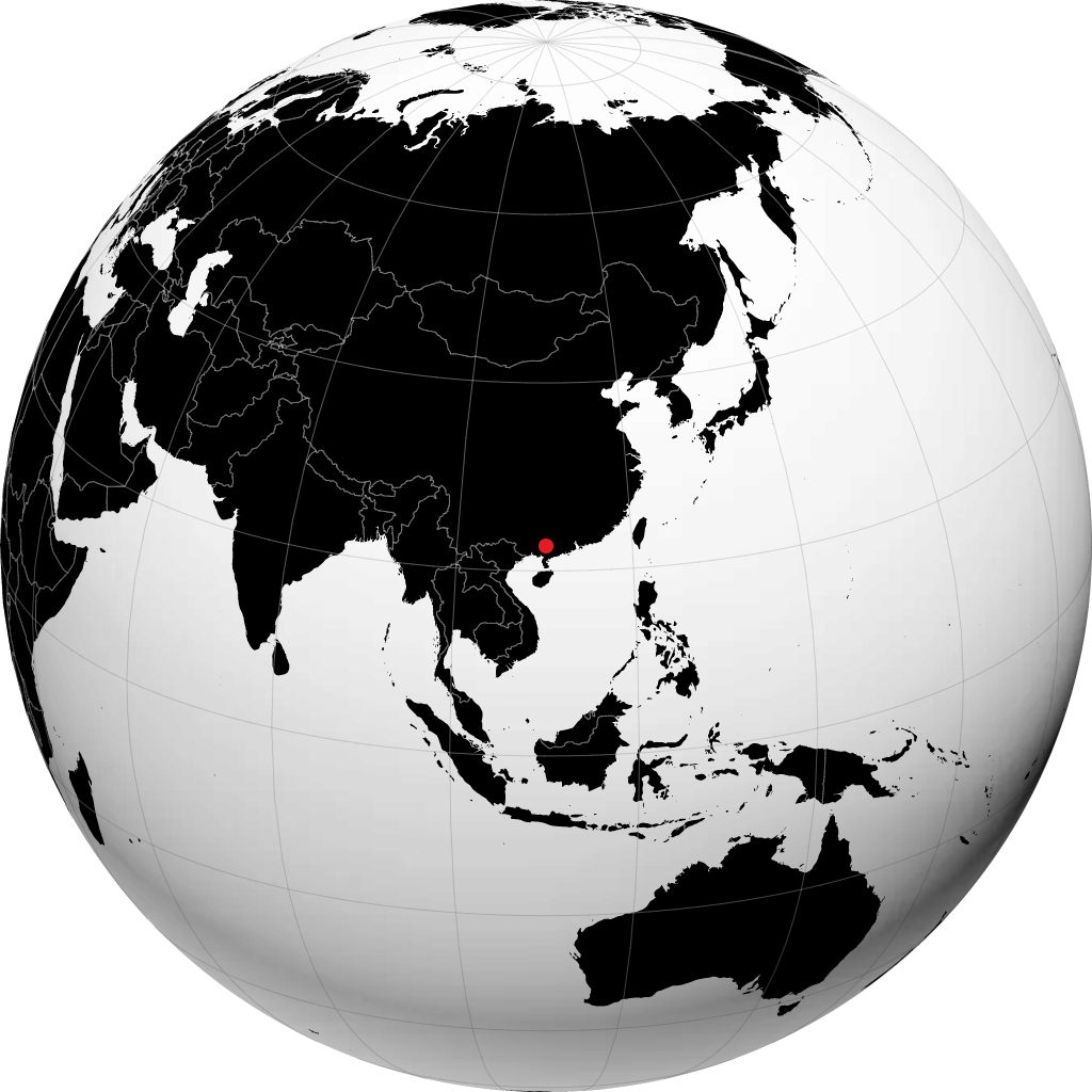 Yulin auf dem Globus