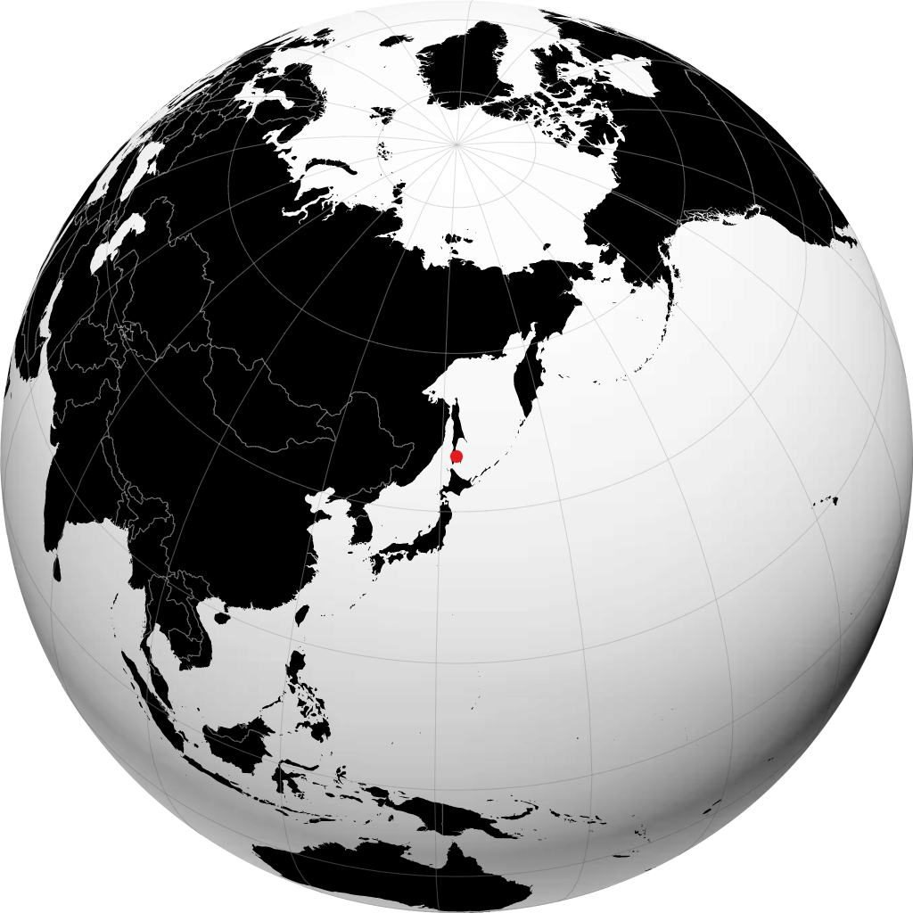 Juschno-Sachalinsk auf dem Globus