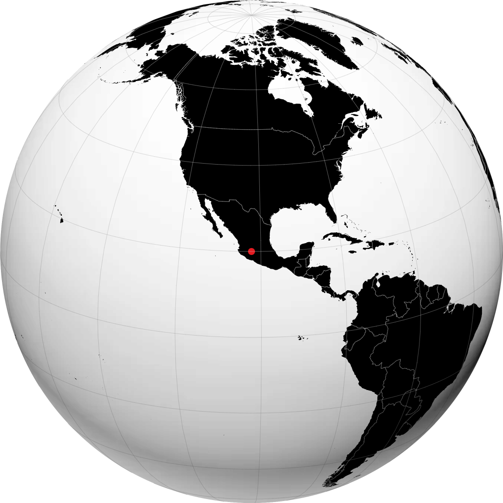 Zamora de Hidalgo auf dem Globus