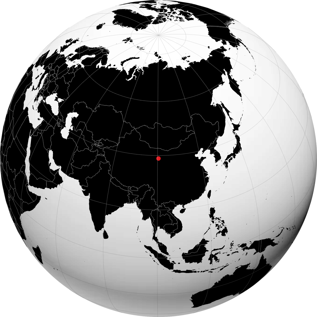Zhangye auf dem Globus