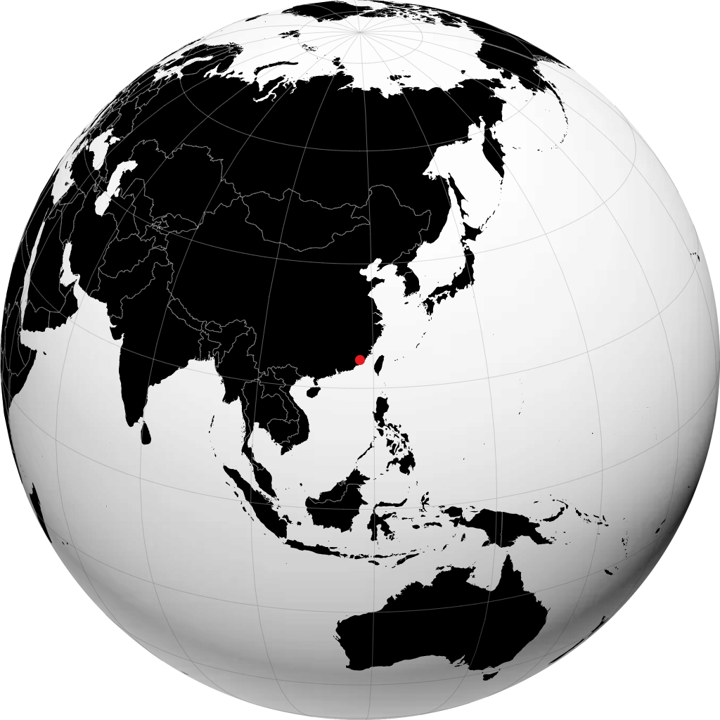 Zhangzhou auf dem Globus
