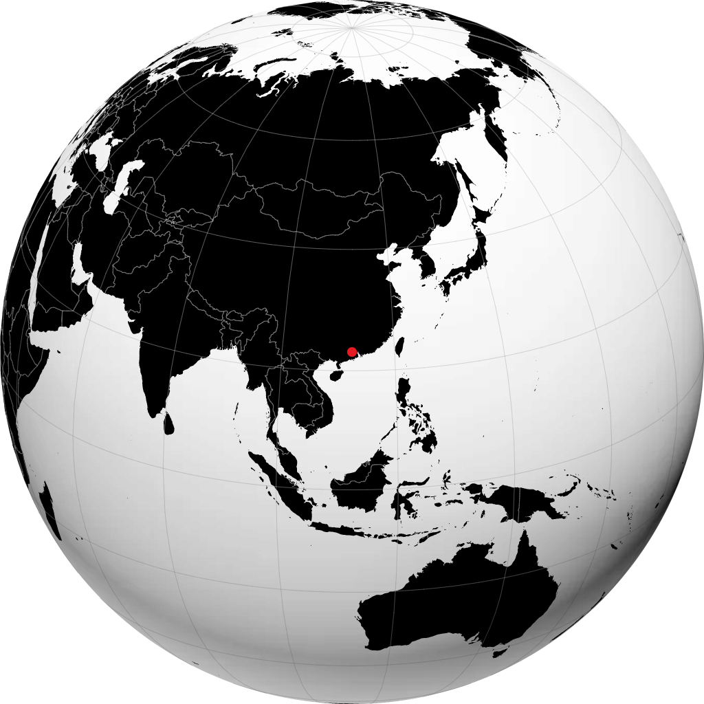 Zhaoqing auf dem Globus