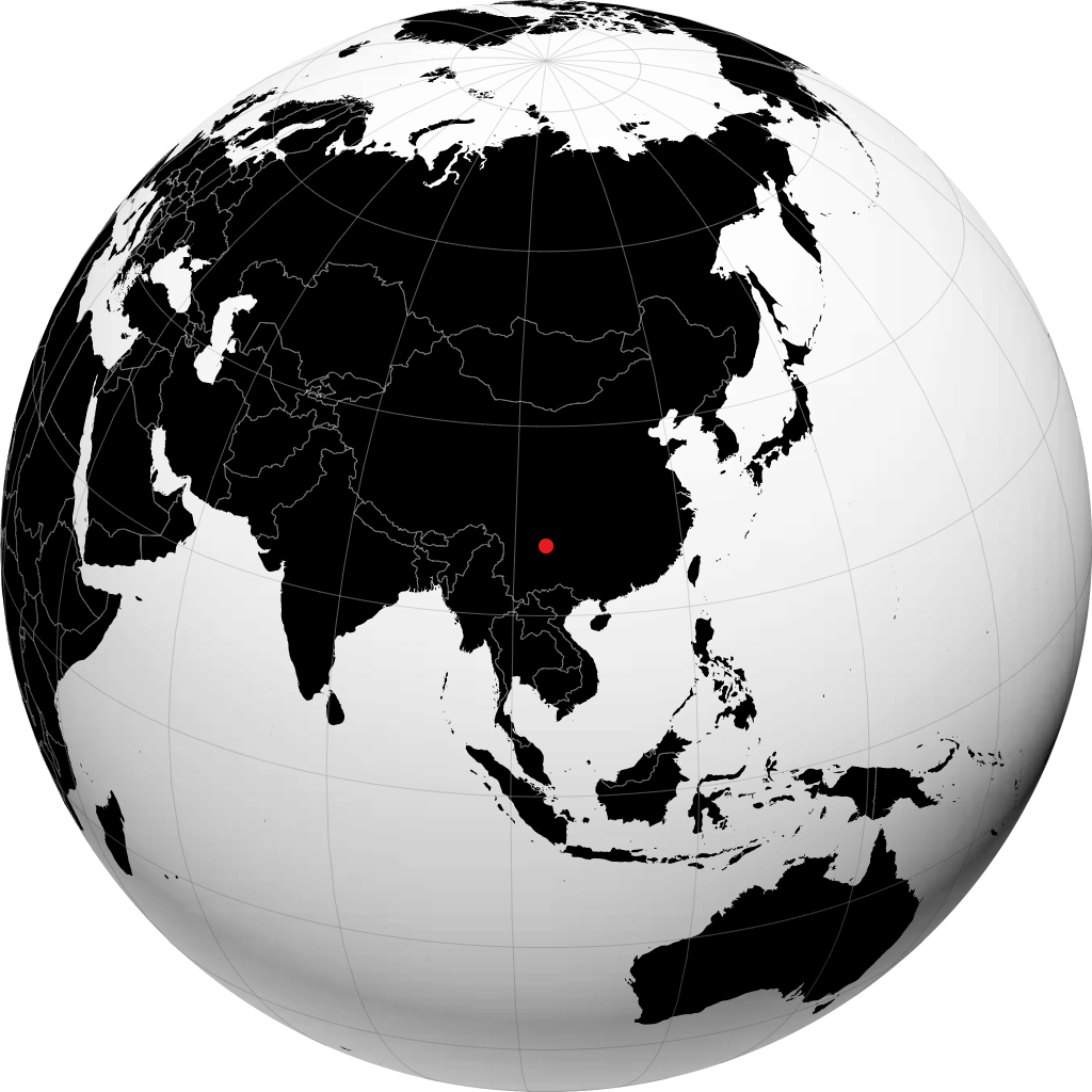 Zhaotong auf dem Globus