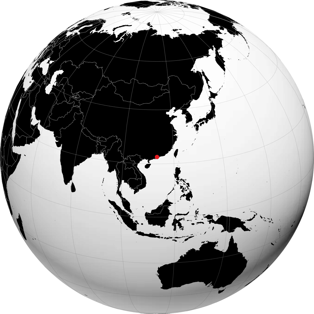 Zhongshan auf dem Globus