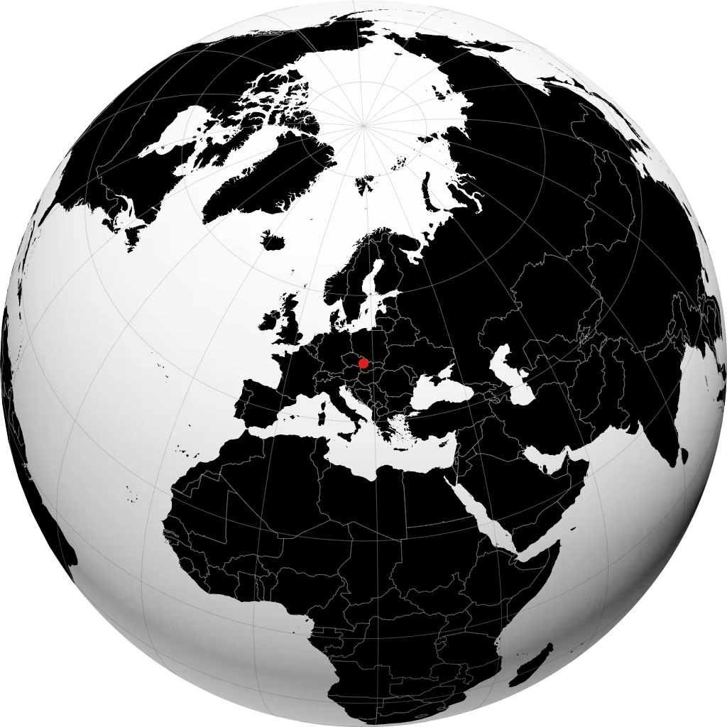 Zlín auf dem Globus
