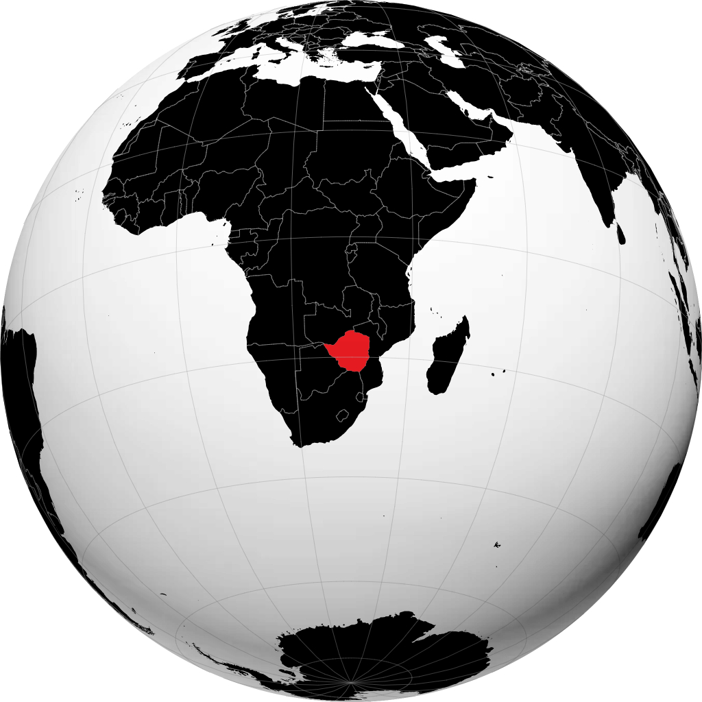 Simbabwe auf dem Globus