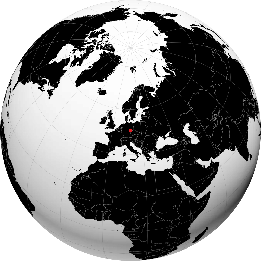 Zwickau auf dem Globus